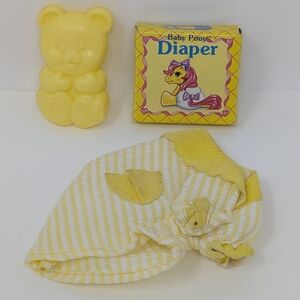 My Little Pony G1 Baby Pony Wear Bathrobe Yellow Diapers Brush